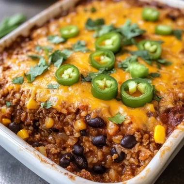 Beef Enchilada Casserole with Rice