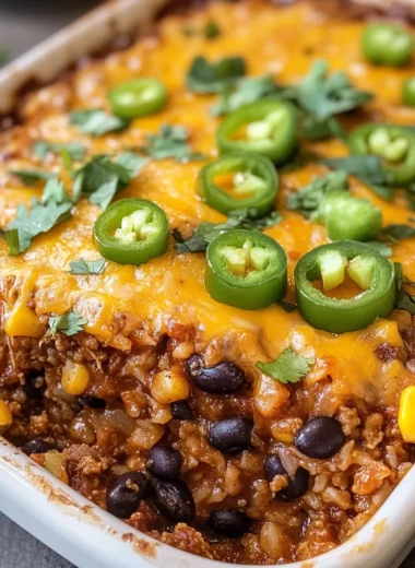 Beef Enchilada Casserole with Rice