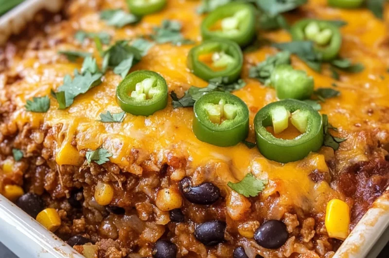 Beef Enchilada Casserole with Rice