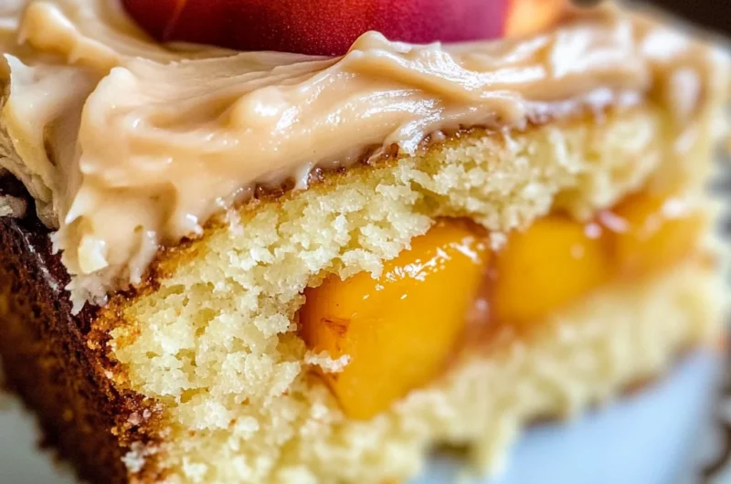 Best Peach Cake with Brown Sugar Frosting