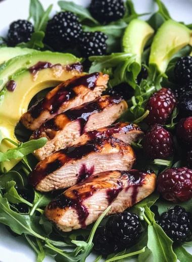 Blackberry Basil Grilled Chicken Salad