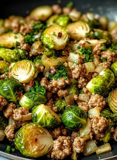 Brussels Sprouts Ground Turkey Skillet
