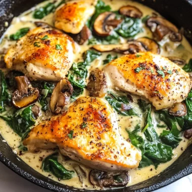 Chicken Spinach and Mushroom Low Carb Oven Dish