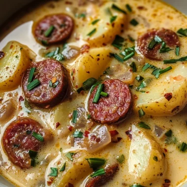 Creamy Cajun Potato Soup with Andouille Sausage