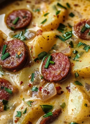 Creamy Cajun Potato Soup with Andouille Sausage