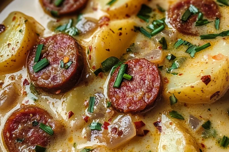 Creamy Cajun Potato Soup with Andouille Sausage