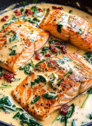 Creamy Garlic Butter Tuscan Salmon