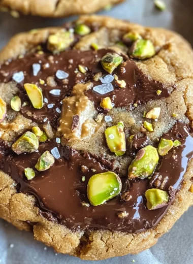 Dark Chocolate Pistachio Tahini Cookies