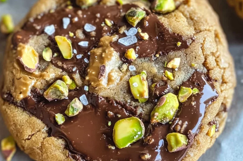 Dark Chocolate Pistachio Tahini Cookies