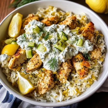 Dump-and-Bake Chicken Tzatziki Rice