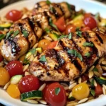 Easy Balsamic Chicken & Veggie Orzo
