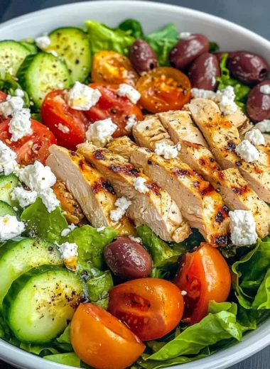 Easy Greek Salad with Chicken