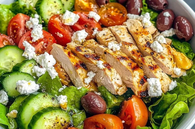 Easy Greek Salad with Chicken
