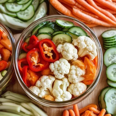 Easy Refrigerator Pickled Vegetables (Crunchy & Tangy!)