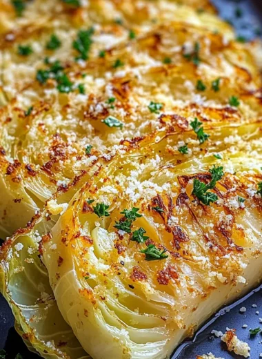 Garlic Parmesan Melted Cabbage
