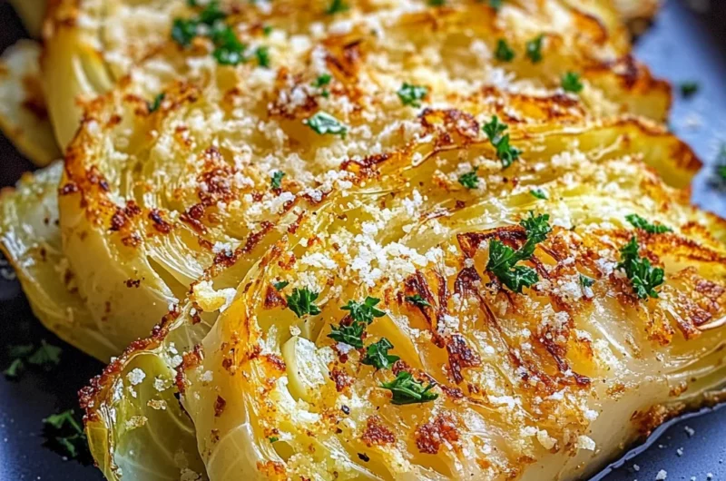 Garlic Parmesan Melted Cabbage