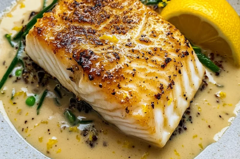 Halibut with Zesty Lemon Beurre Blanc