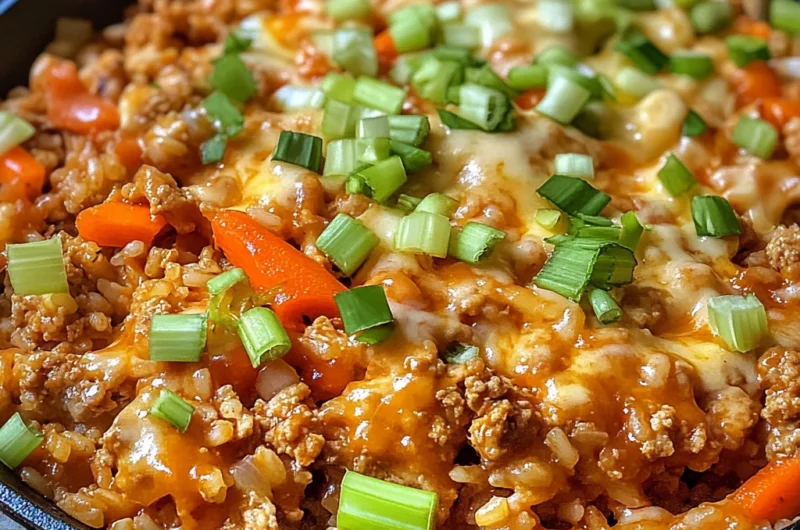 Lighter Buffalo Chicken and Rice Skillet