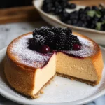 London Fog Basque Cheesecake with Blackberry