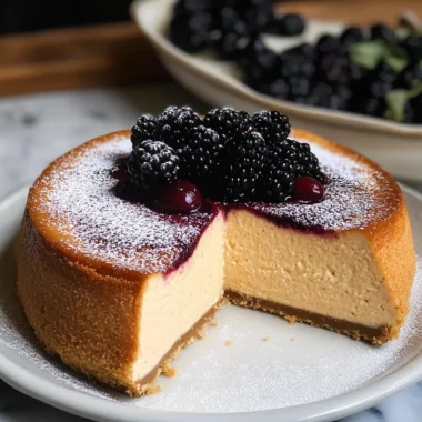 London Fog Basque Cheesecake with Blackberry
