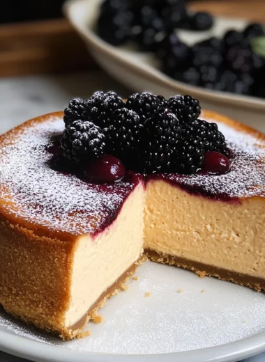 London Fog Basque Cheesecake with Blackberry