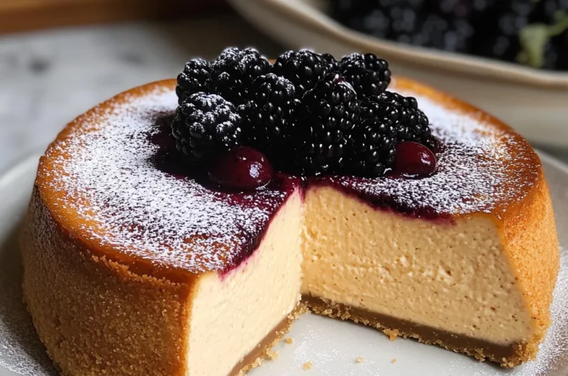 London Fog Basque Cheesecake with Blackberry