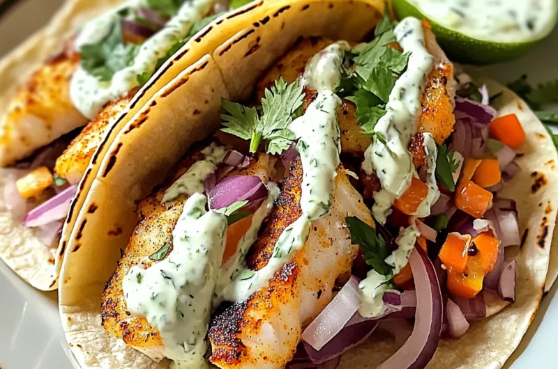 Mexican Fish Tacos with Zesty Lime Crema in 30 Minutes!