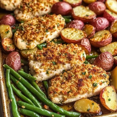 Parmesan Crusted Chicken Sheet Pan Dinner
