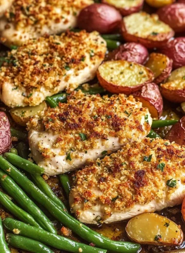 Parmesan Crusted Chicken Sheet Pan Dinner