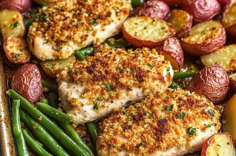 Parmesan Crusted Chicken Sheet Pan Dinner
