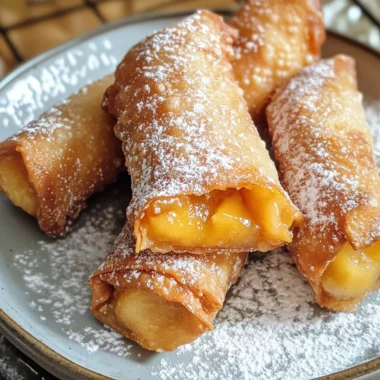 Peach Cobbler Egg Rolls