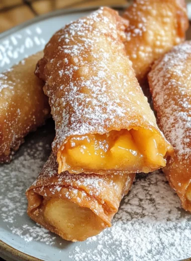 Peach Cobbler Egg Rolls