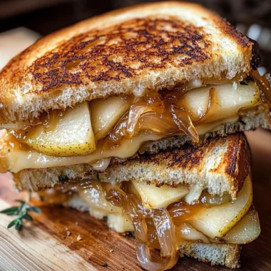 Pear & Apple Grilled Cheese With Caramelized Onions