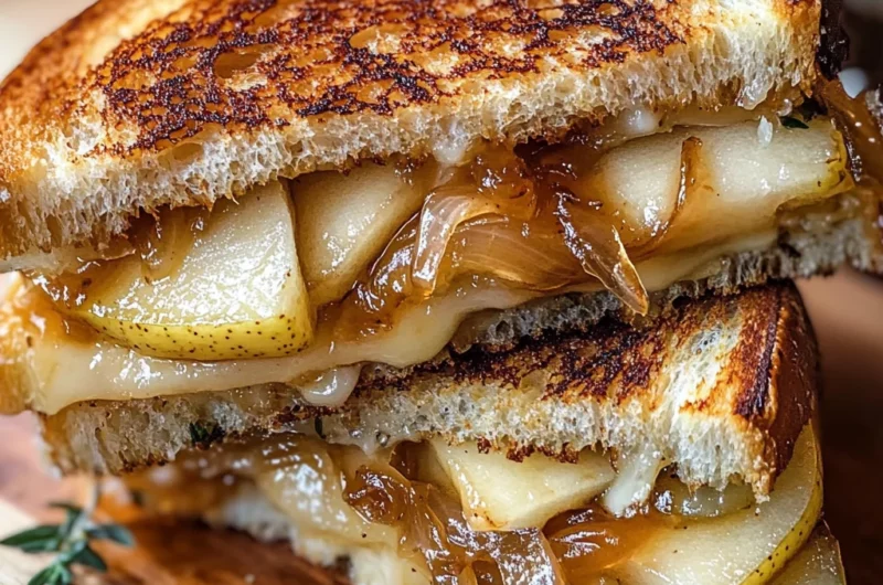 Pear & Apple Grilled Cheese With Caramelized Onions