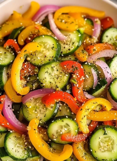 Pickled Cucumber, Onion, and Bell Pepper Salad