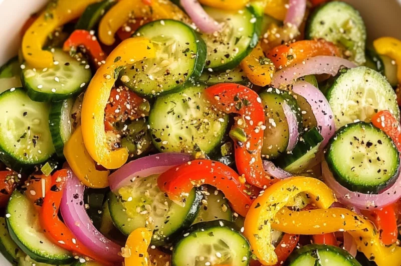 Pickled Cucumber, Onion, and Bell Pepper Salad