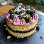 Pistachio and Blackberry Olive Oil Cake