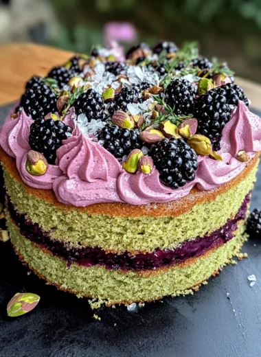 Pistachio and Blackberry Olive Oil Cake