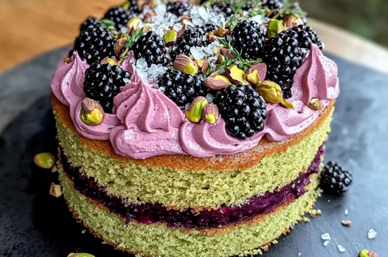 Pistachio and Blackberry Olive Oil Cake