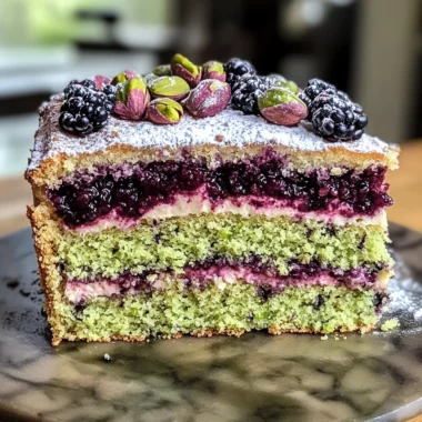 Pistachio and Blackberry Olive Oil Cake for a Flavorful Treat