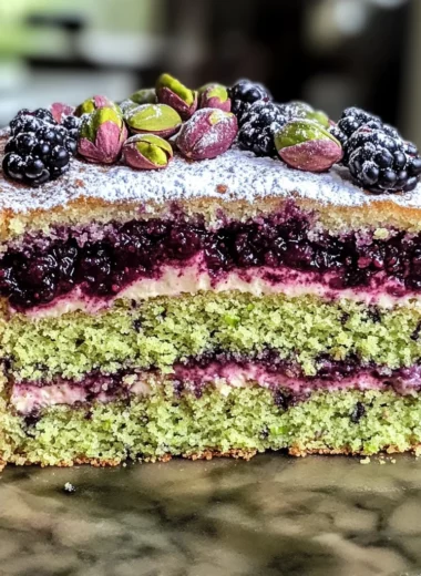 Pistachio and Blackberry Olive Oil Cake for a Flavorful Treat