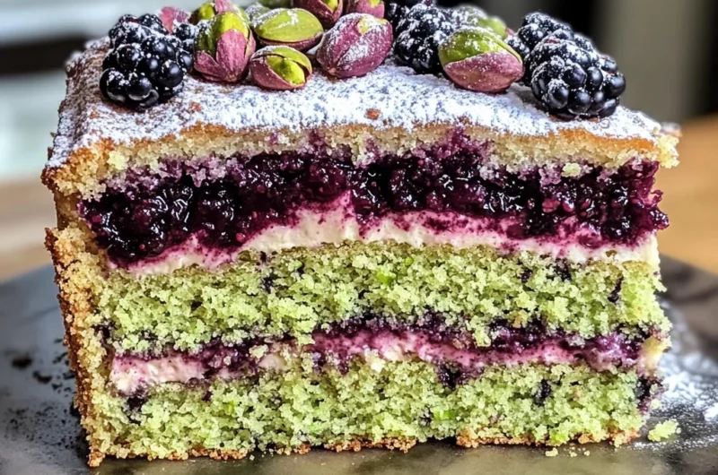 Pistachio and Blackberry Olive Oil Cake for a Flavorful Treat