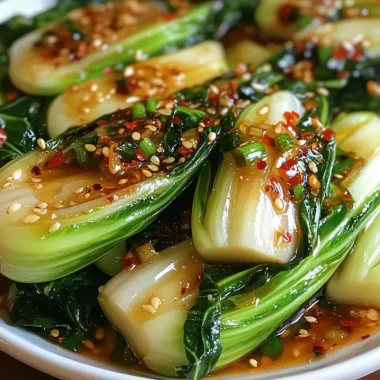 Quick Bok Choy with Ginger Chili Sauce