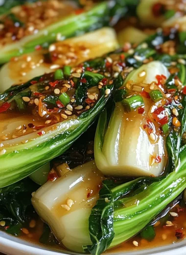 Quick Bok Choy with Ginger Chili Sauce