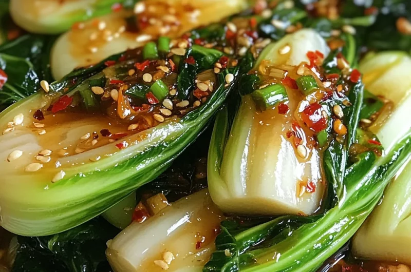 Quick Bok Choy with Ginger Chili Sauce