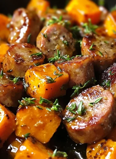 Sausage and Sweet Potatoes with Honey Garlic Sauce Delight!