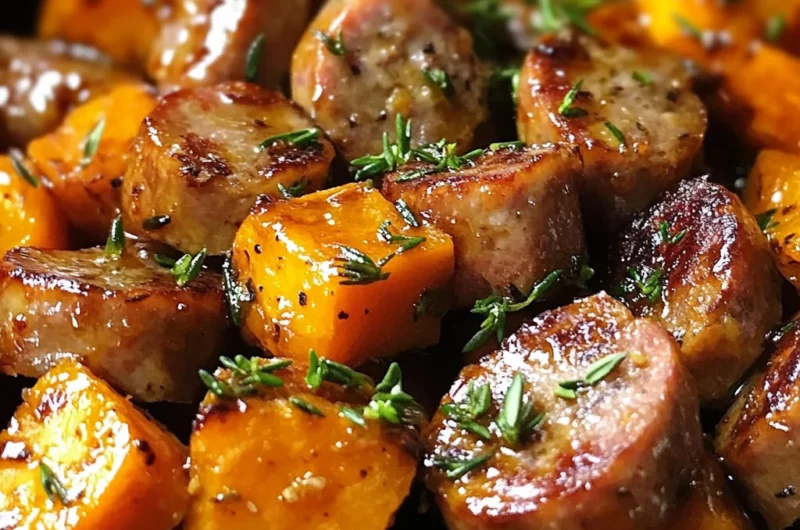 Sausage and Sweet Potatoes with Honey Garlic Sauce Delight!