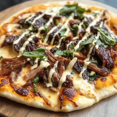 Short Rib Pizza with Smoked Gouda Cream Sauce