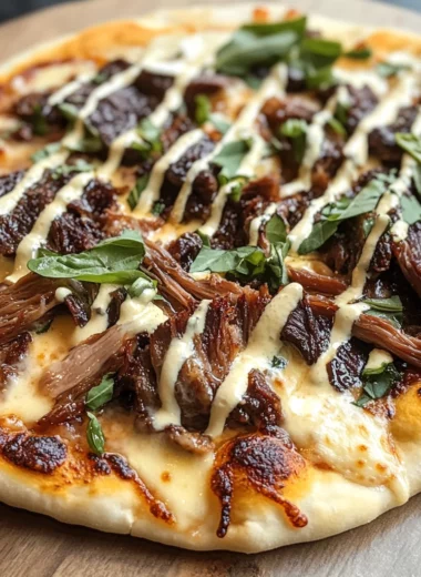 Short Rib Pizza with Smoked Gouda Cream Sauce
