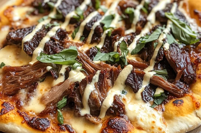 Short Rib Pizza with Smoked Gouda Cream Sauce